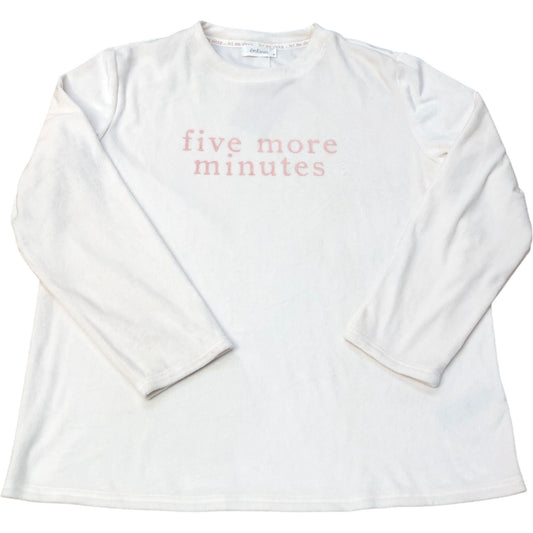 Enfasis Long Sleeve Lounge PJ Top 'Five More Minutes' Fleece M