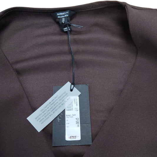 Fashion Brand Dark Brown Sleeveless Vest Top UK12 Women's Casual Smart Style