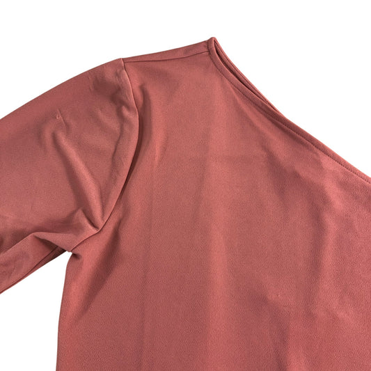 River Island One Shoulder Top UK 16 Women's Blush Pink Ruffle Sleeve Stretch