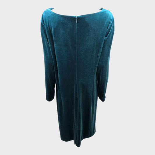 Jacques Vert Teal Velvet Dress
