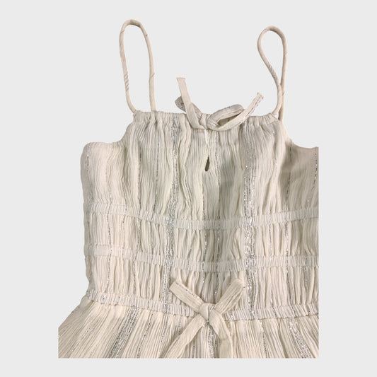 River Island White Tiered Shimmer Dress - 2-3 Years