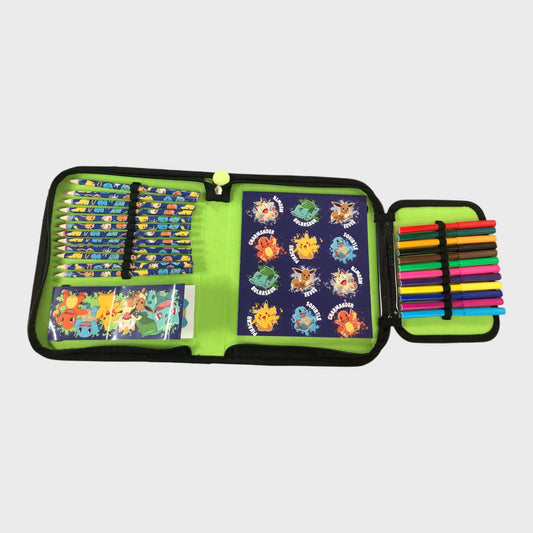 Pokémon Furry Pikachu Case with Pens, Pencils & Sticker Set