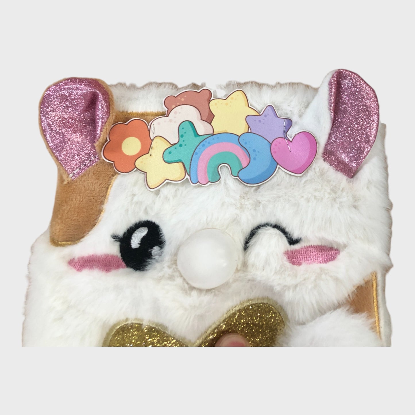 Bubble Blowing Furry Rabbit Lined Notebook