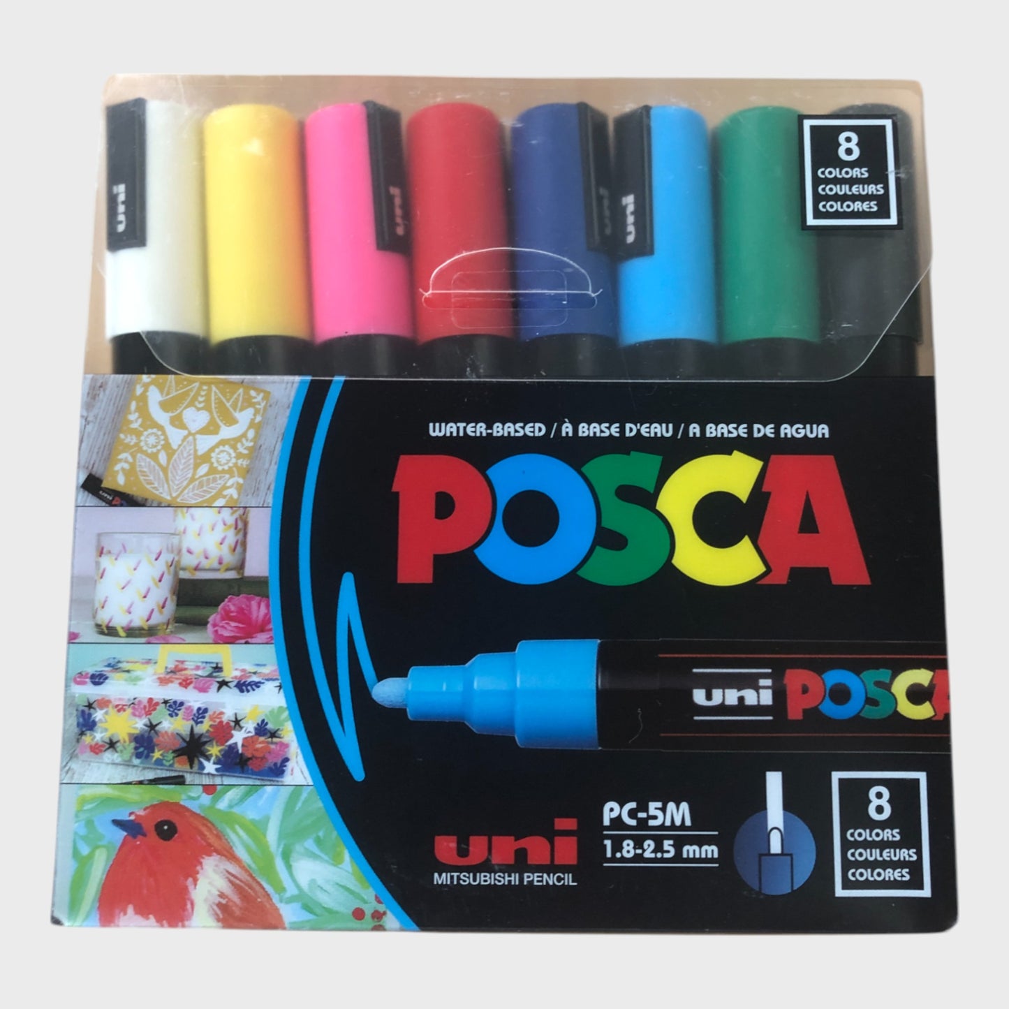 POCSA Water Based Permanent Marker Pens - 8 Pieces (PC-5M)