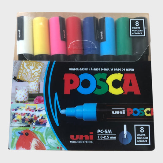 POCSA Water Based Permanent Marker Pens - 8 Pieces (PC-5M)