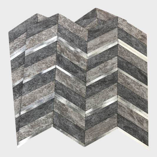 Self Adhesive Peel & Stick Mosaic Bathroom Wall Tiles - Grey Diamond - 5 Pack