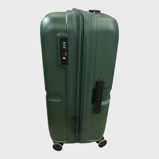 Antler Medium Single Stripe Suitcase - Green