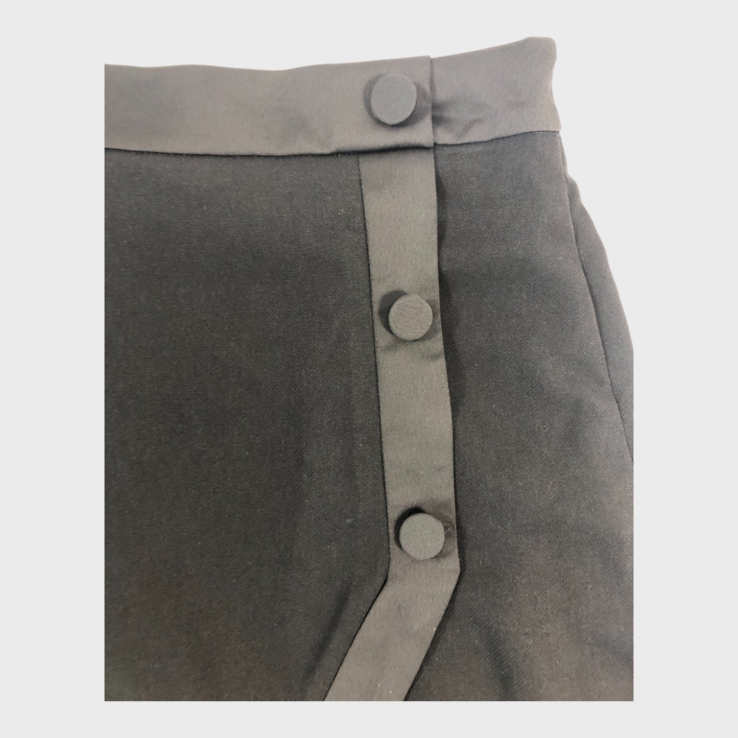 Branded Black Button Skort