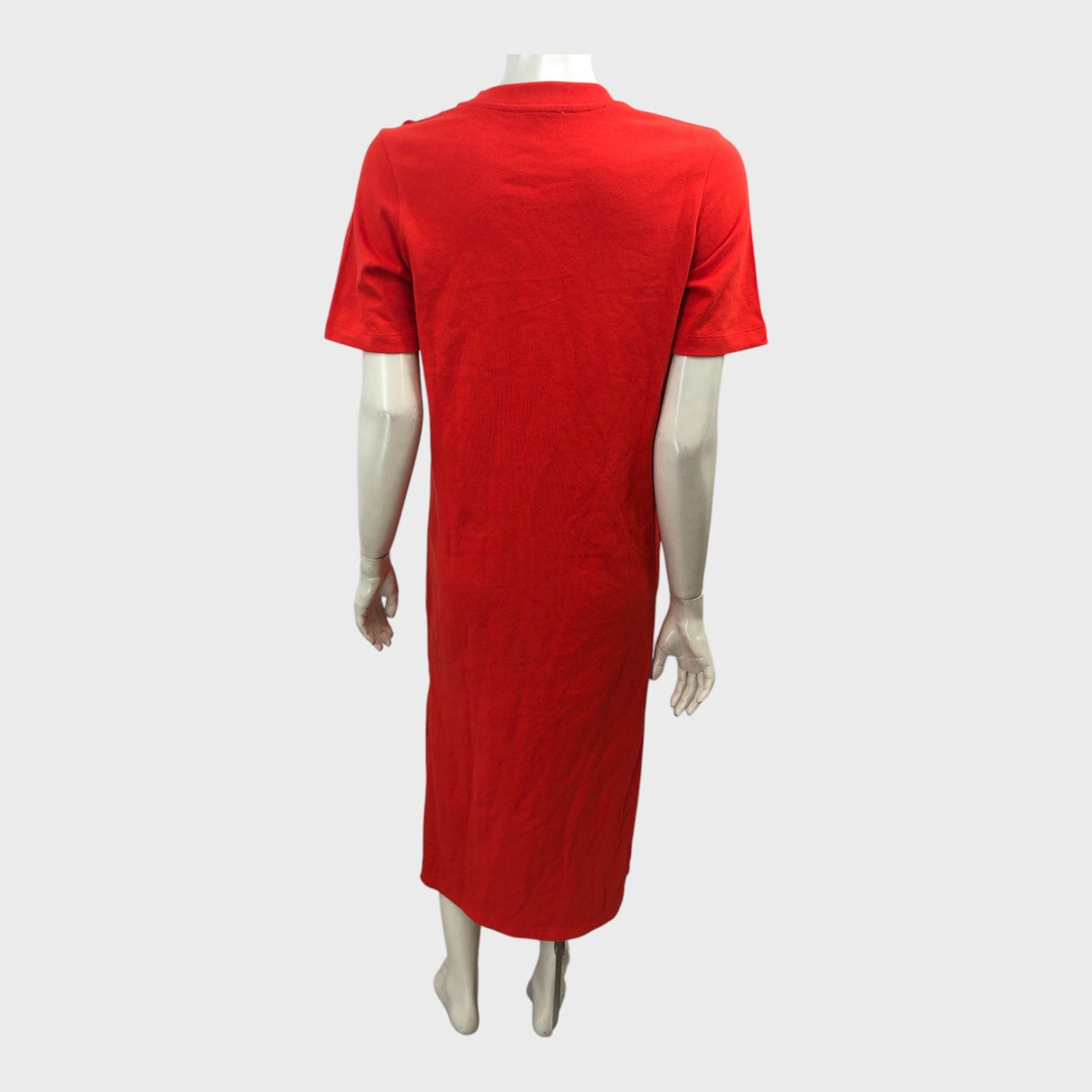 Branded Coral Midi T-Shirt Dress - Size 8