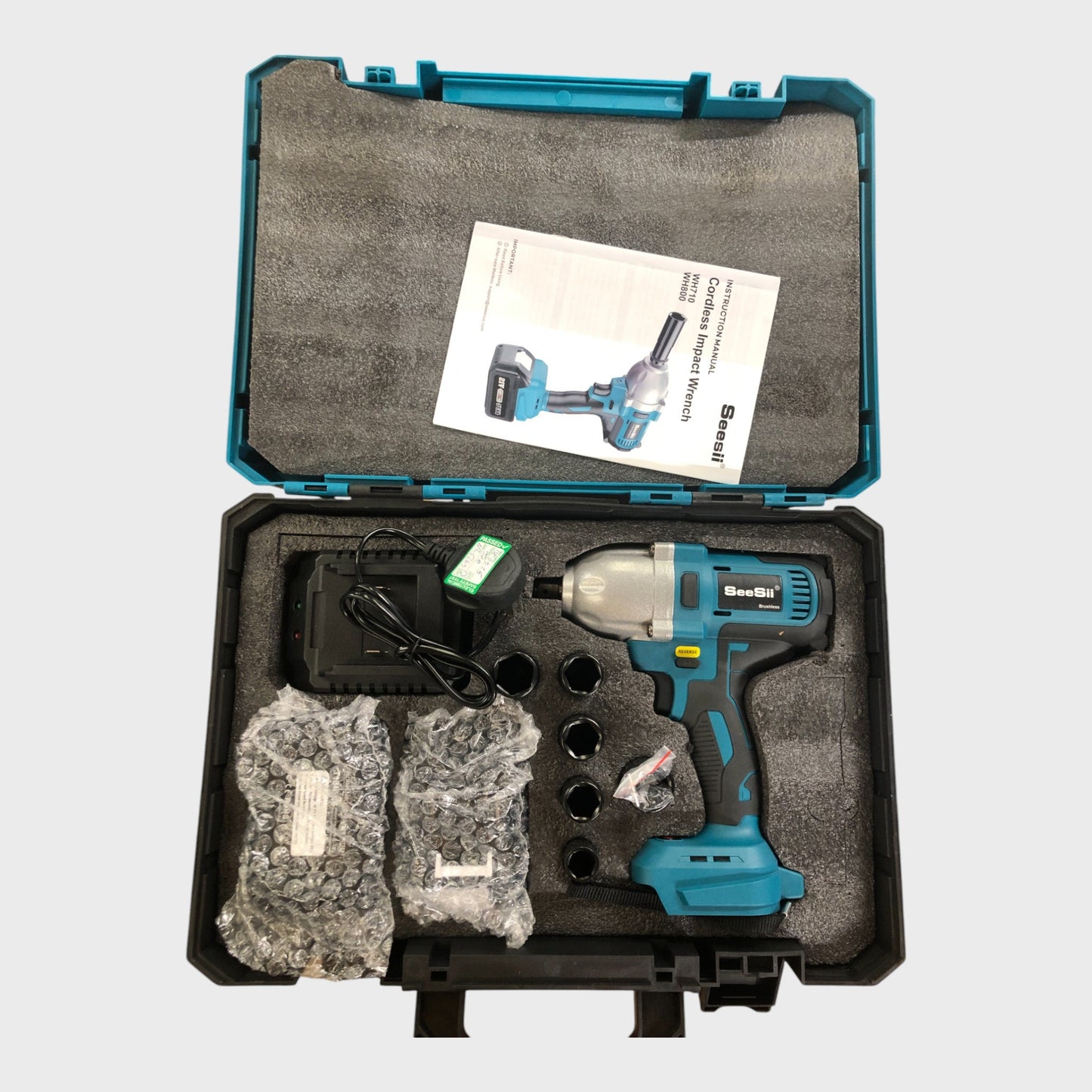 Seesii Cordless Impact Wrench with Two Batteries