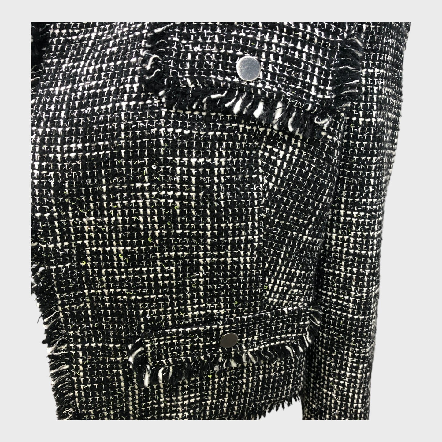 Branded Metallic Tweed Jacket - Size 16