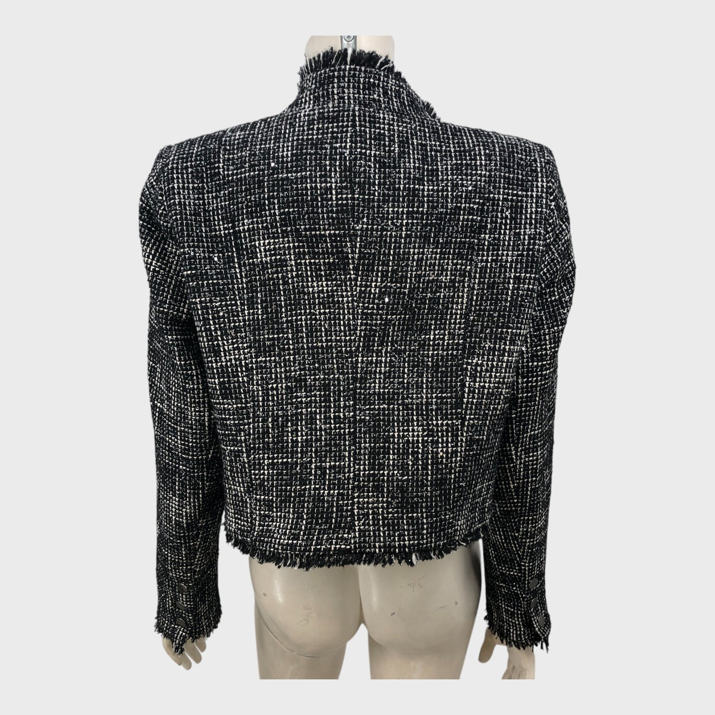Branded Metallic Tweed Jacket - Size 16