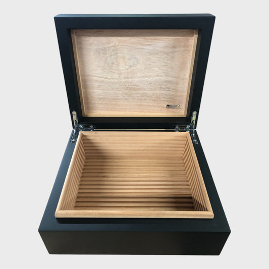 Adorini Torino Cigar Humidor - Black Medium Deluxe