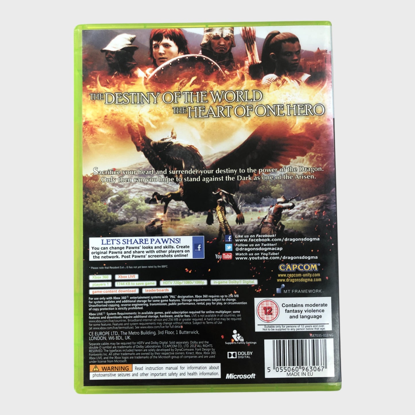 Dragon's Dogma XBOX 360 Video Game - Used