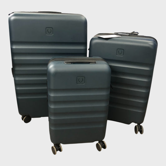 Antler Icon Stripe Hard Suitcase Set - Cabin, Medium & Large - Indigo Blue