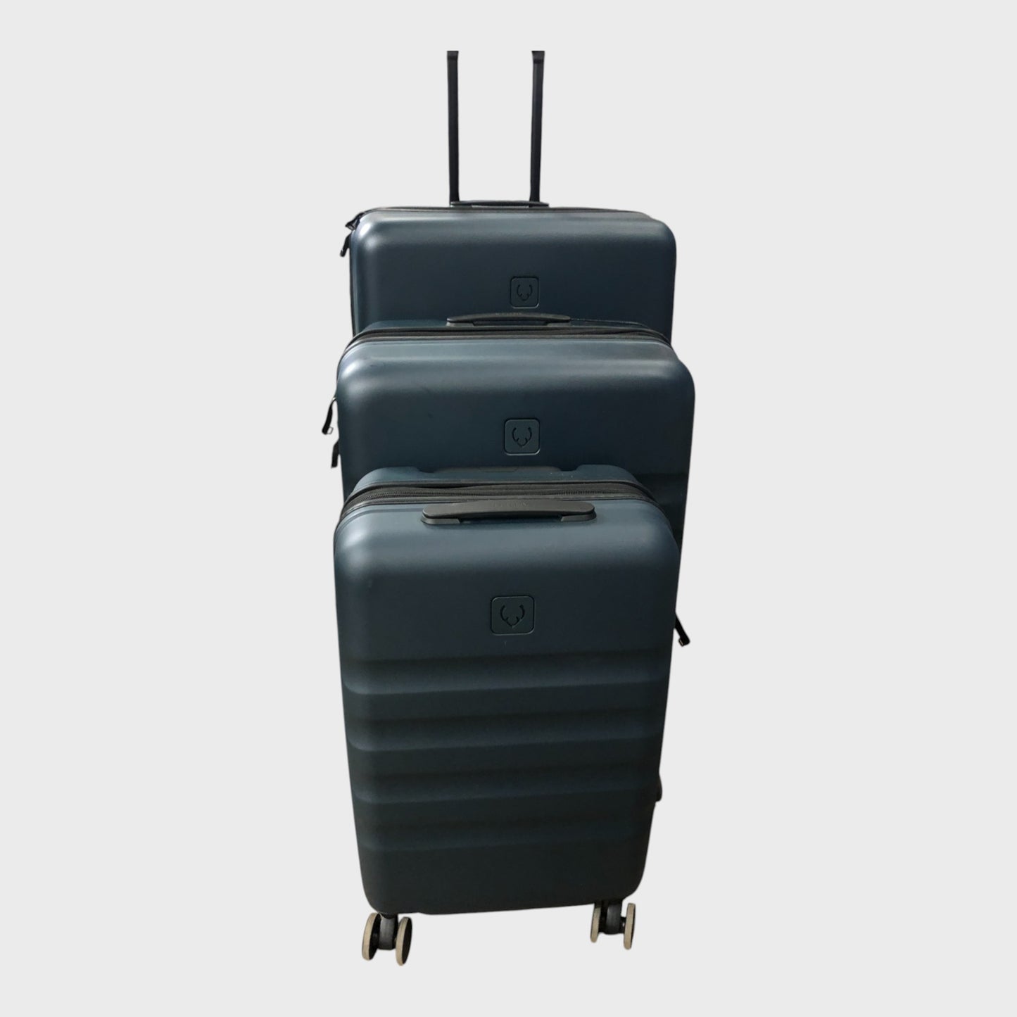 Antler Icon Stripe Hard Suitcase Set - Cabin, Medium & Large - Indigo Blue