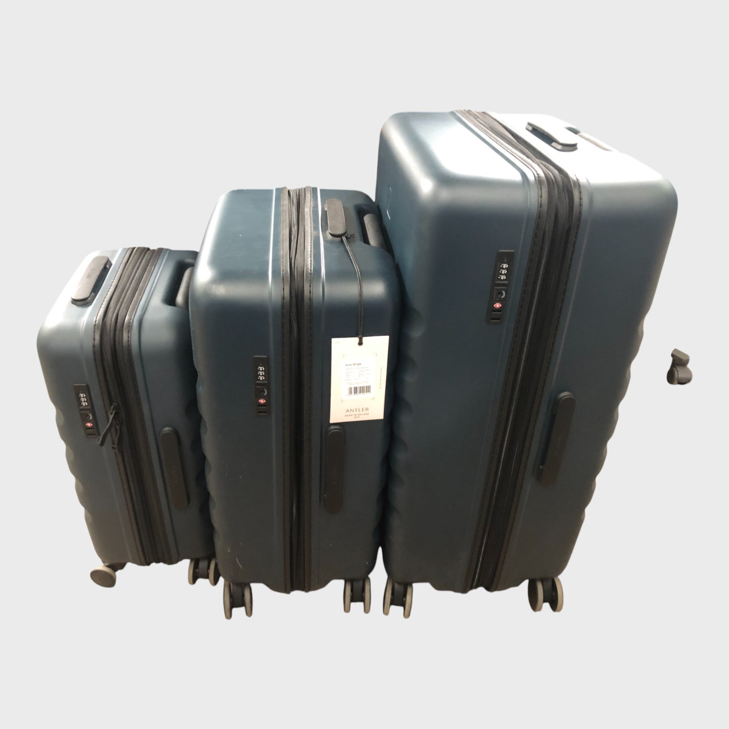 Antler Icon Stripe Hard Suitcase Set - Cabin, Medium & Large - Indigo Blue