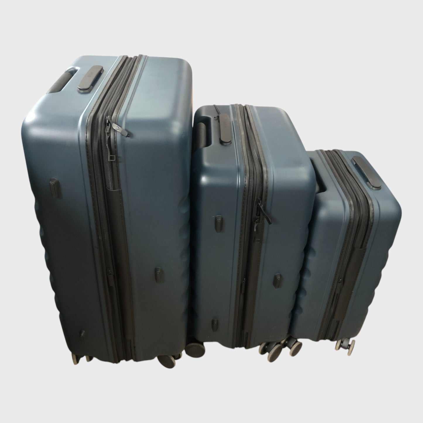 Antler Icon Stripe Hard Suitcase Set - Cabin, Medium & Large - Indigo Blue