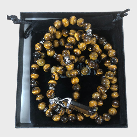 108 Beads Natural Tiger's Eye Prayer Necklace
