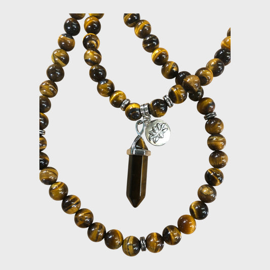 108 Beads Natural Tiger's Eye Prayer Necklace