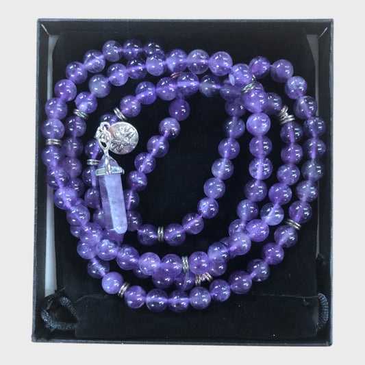108 Beads Natural Amethyst Prayer Necklace