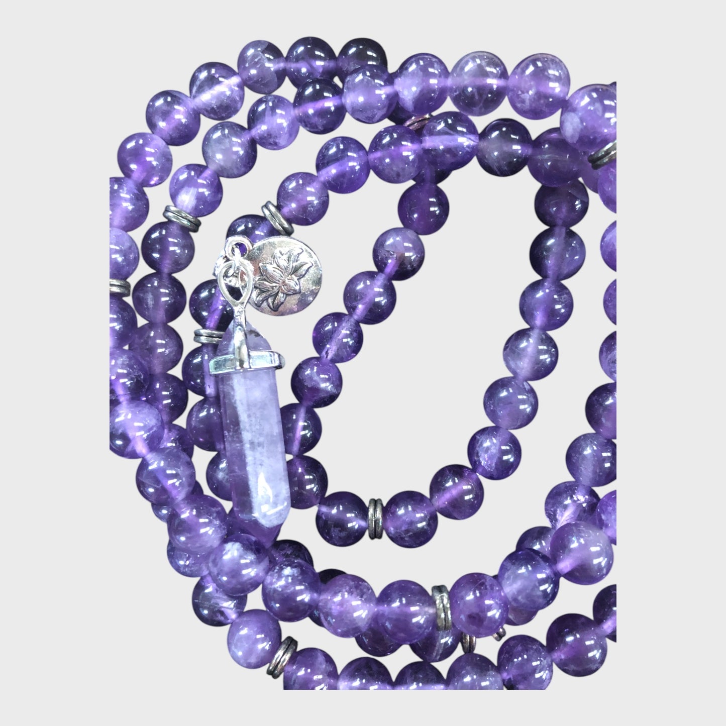 108 Beads Natural Amethyst Prayer Necklace