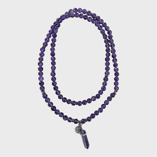 108 Beads Natural Amethyst Prayer Necklace