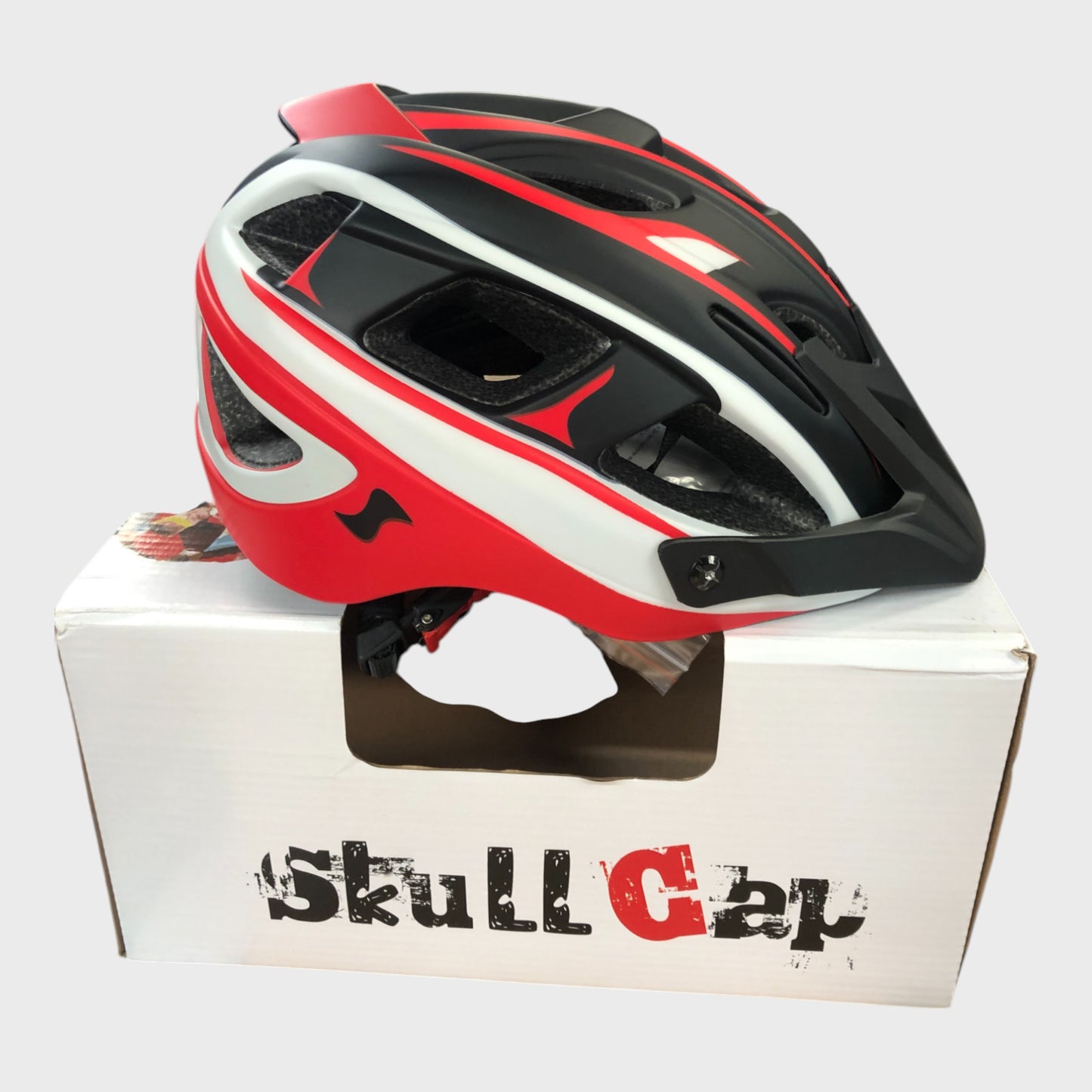 Skull Cap Red & Black Bicycle Helmet - Large