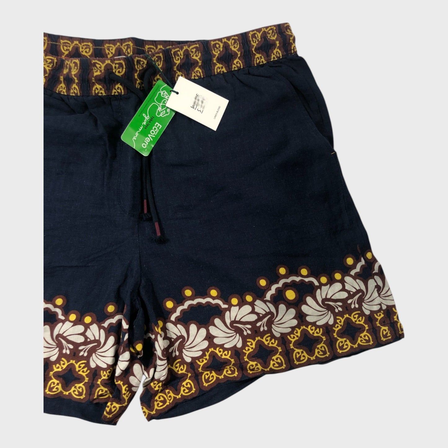 Branded Women's Cotton Blend Casual Navy Floral Print Shorts