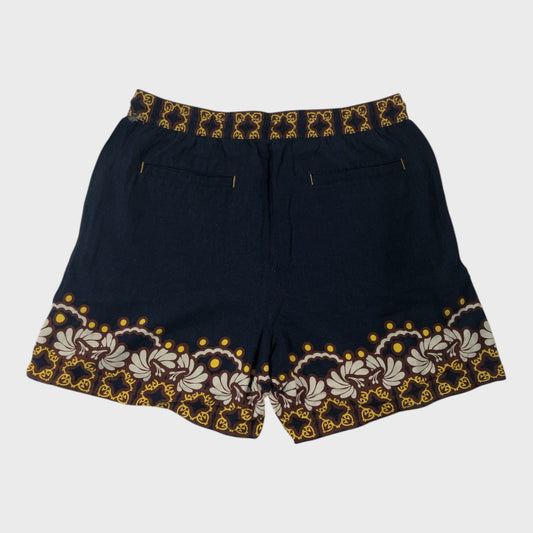Branded Women's Cotton Blend Casual Navy Floral Print Shorts