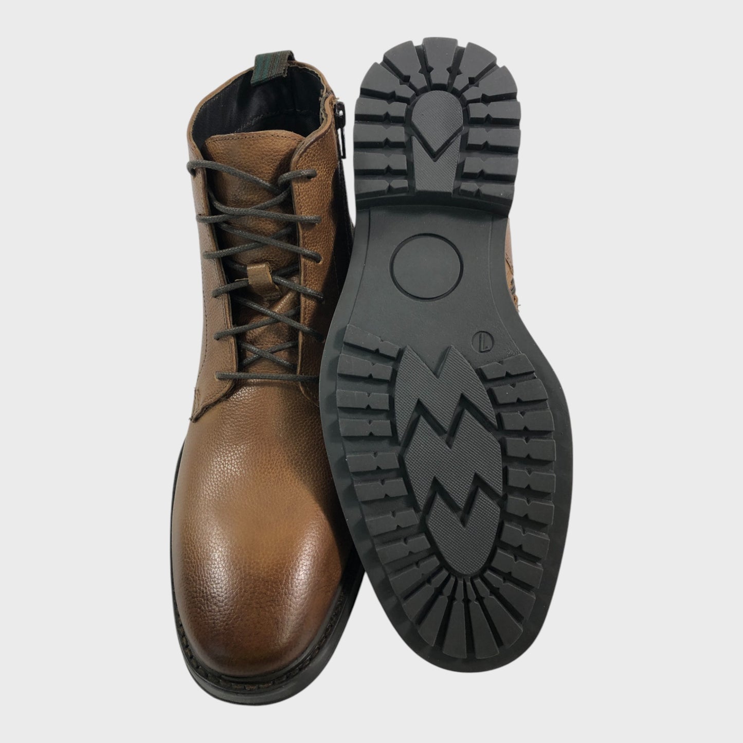 Branded Chestnut Brown Lace Up Boot - 7 UK