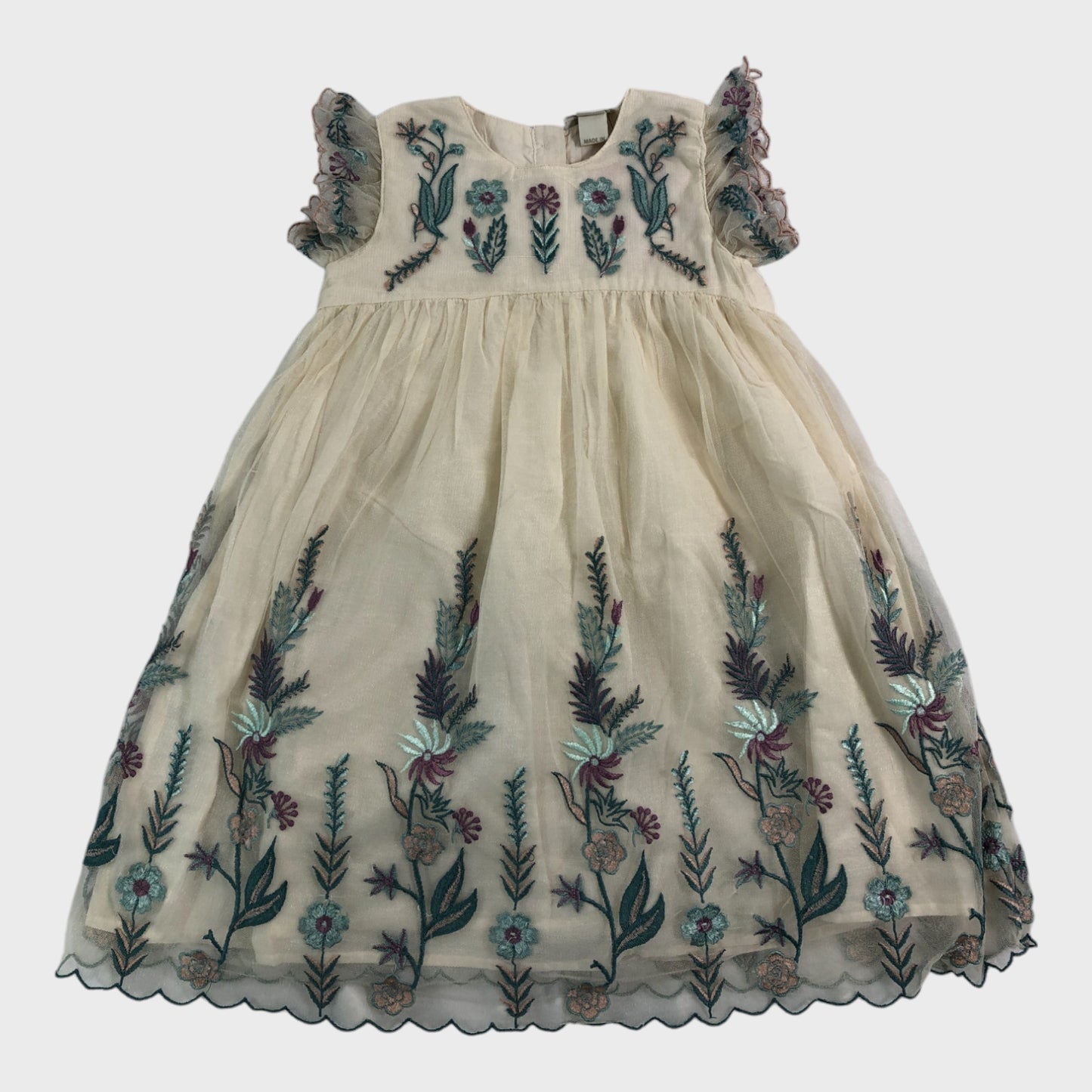 Branded Ivory Floral Tulle Dress