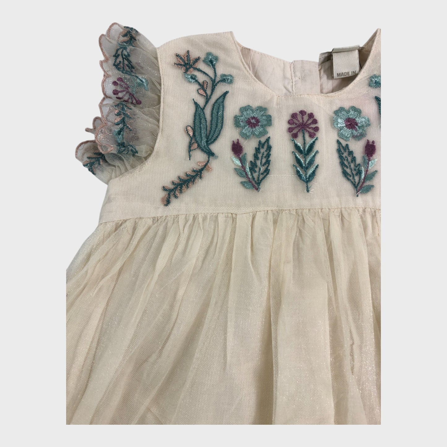 Branded Ivory Floral Tulle Dress