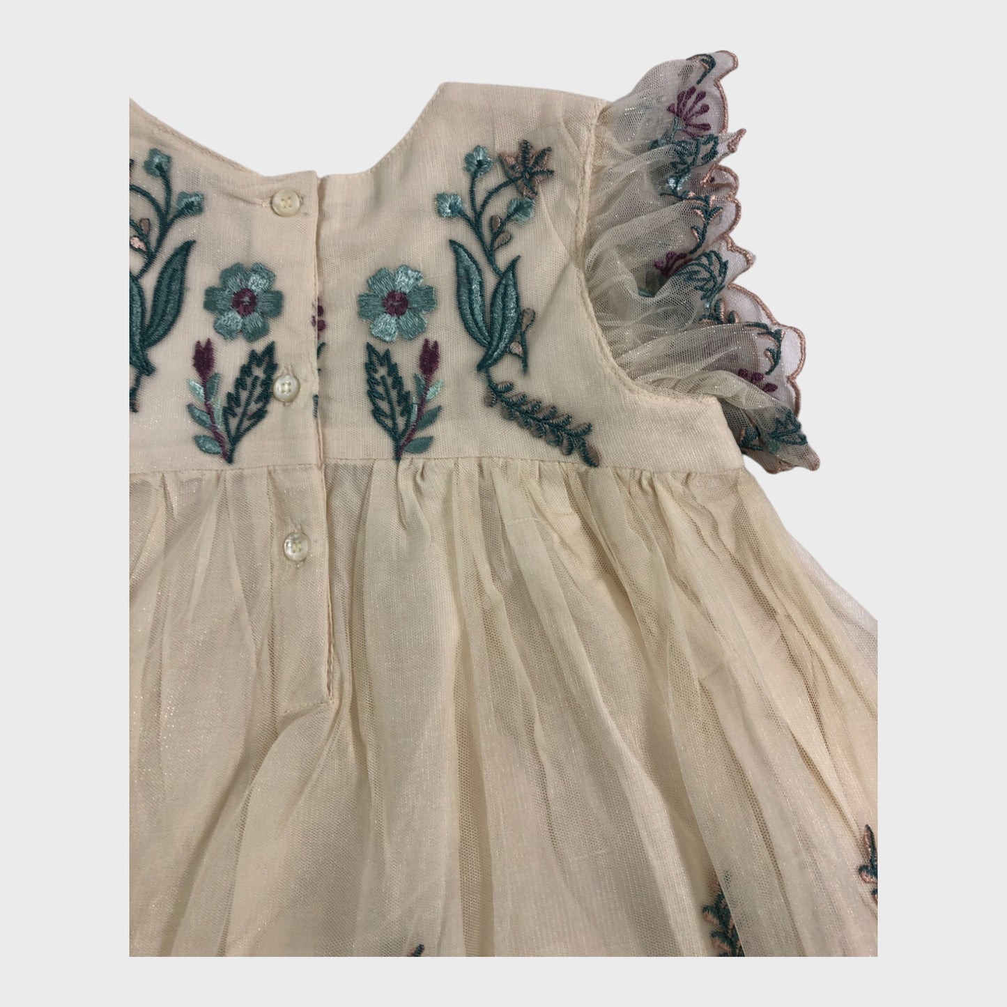 Branded Ivory Floral Tulle Dress