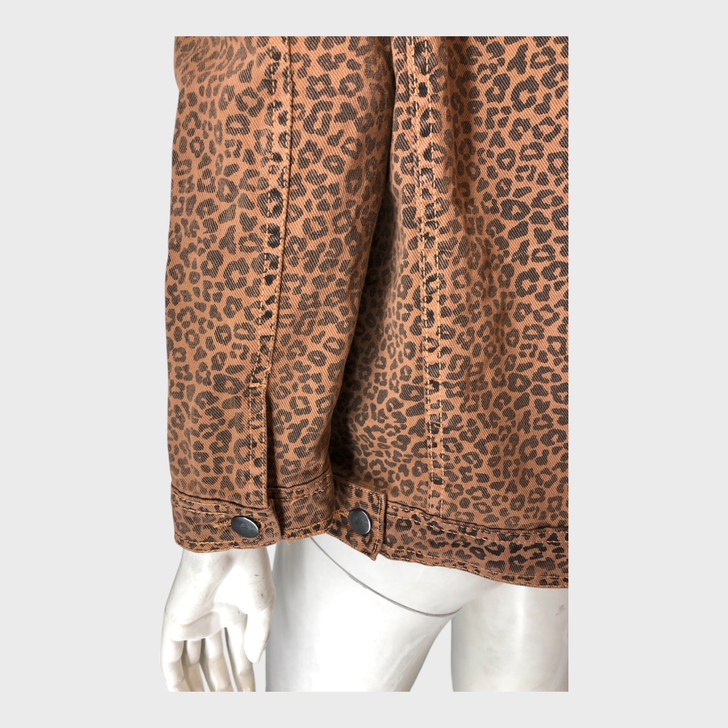 Brown Leopard Print Denim Jacket