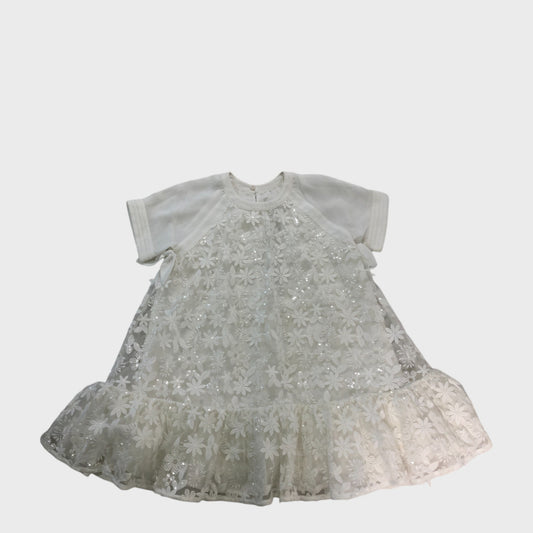 Branded Ivory Embellished Flared Dress - 7-8 Years