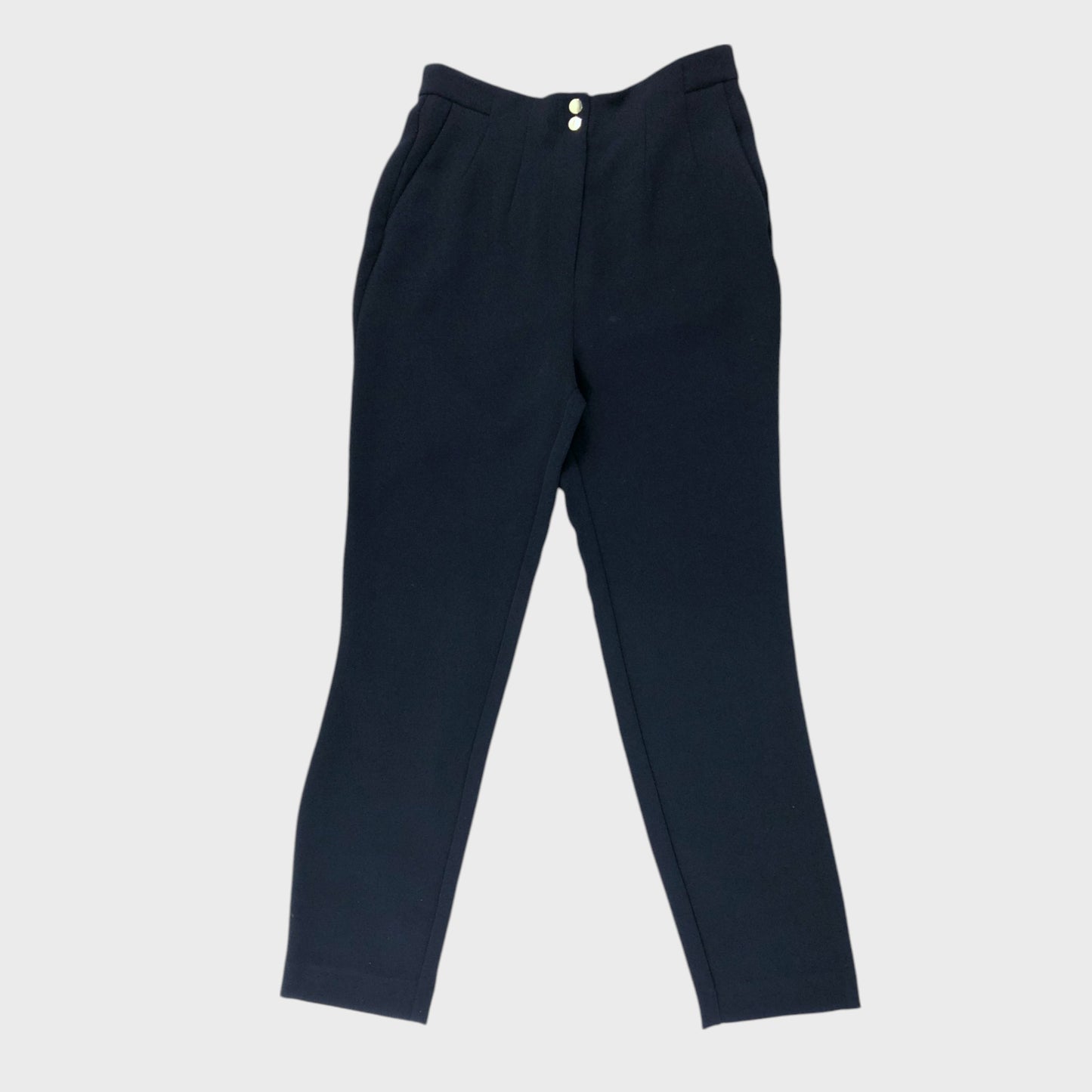 Branded Gold Button Pleated Trousers