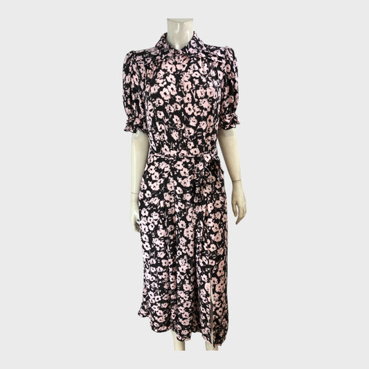 Branded Lilac Floral Pleated Midi Dress