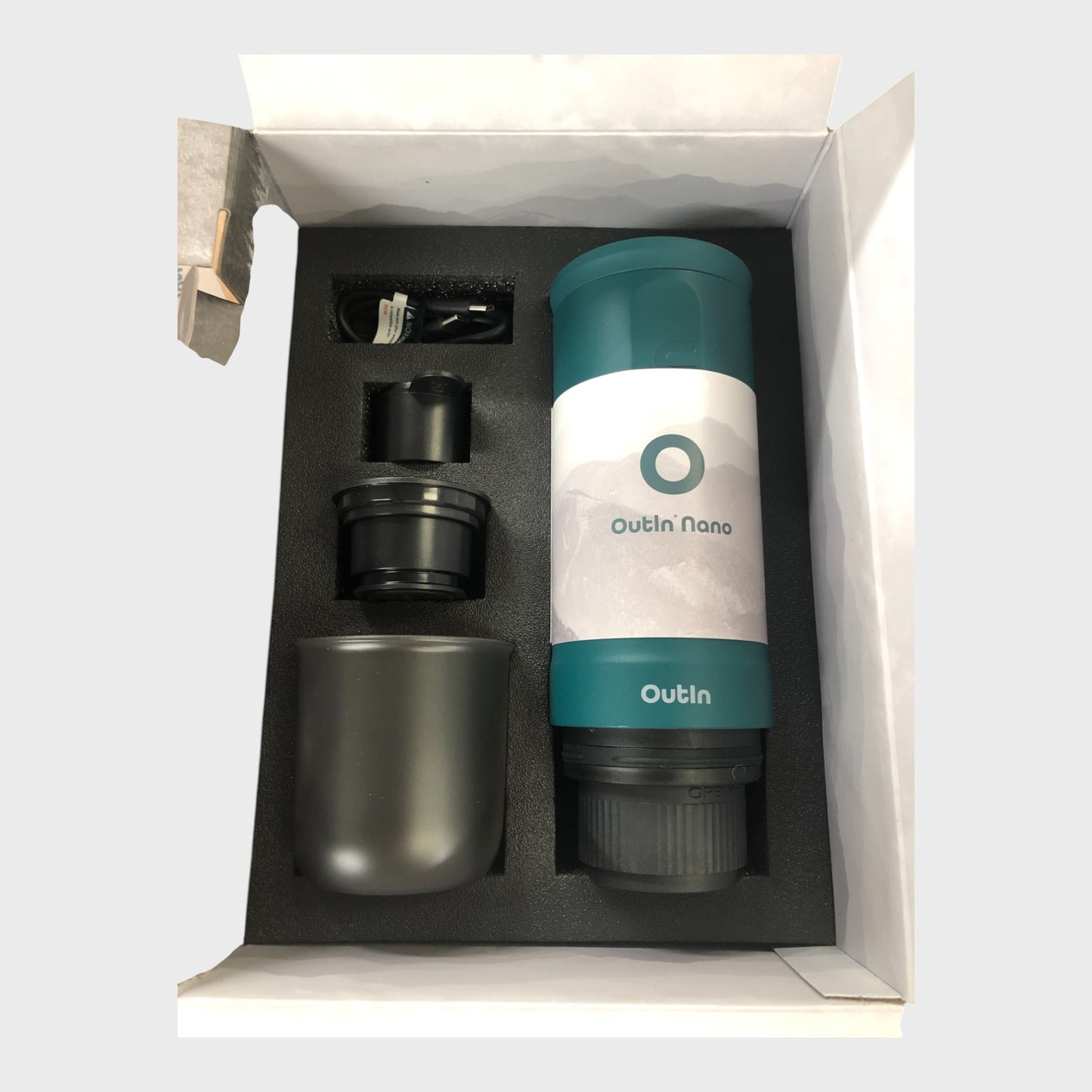 OUTIN Nano Portable Electric Espresso Machine Compact Travel Coffee Maker Teal