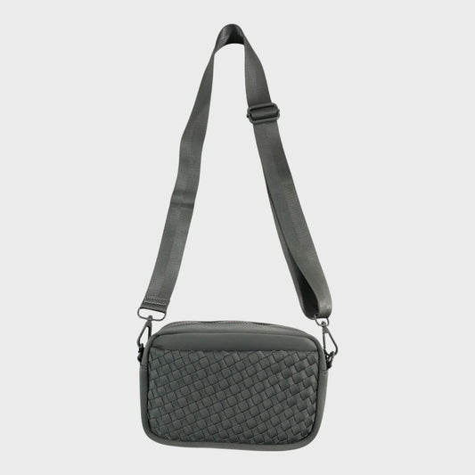 Sol and Selene Grey Woven Crossbody Bag