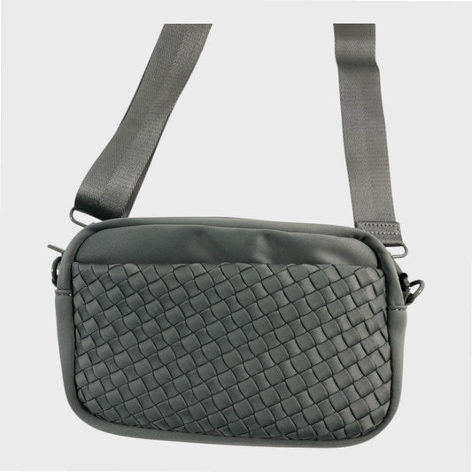 Sol and Selene Grey Woven Crossbody Bag