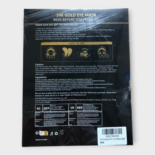 TIBOBO 24K Gold Eye Masks for Puffy Eyes & Dark Circles 24 Pairs