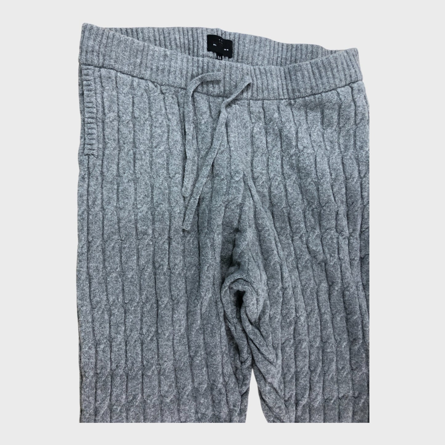 Branded Cable Knit Joggers Women's Trousers Elastic Waist Casual Comfy