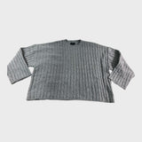 Branded Women's Knit Jumper Crew Neck Long Sleeve Casual