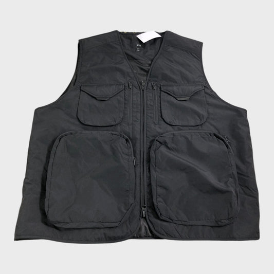 River Island BLACK Utility Vest Men's Sleeveless Jacket Multiple Pockets Casual Lightweight