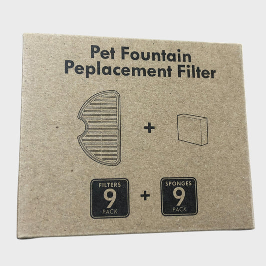 9 Pack Pet Fountain Replacement Filter & Sponge Set for Water Fountains