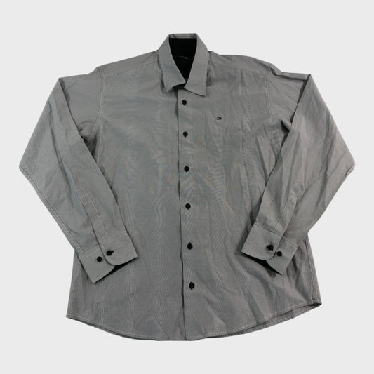 Tommy Hilfiger Grey Striped Shirt - Size XL