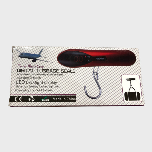 Digital Luggage Scale LED Display Portable Travel Weighing Hook 110lb Sliver