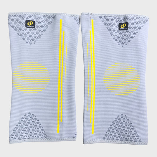 Compression Sleeve Pair Grey Elastic Knee Support for Sports
