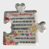 Anniversary Acrylic Jigsaw Puzzle Piece Romantic Gift Sentiment Message
